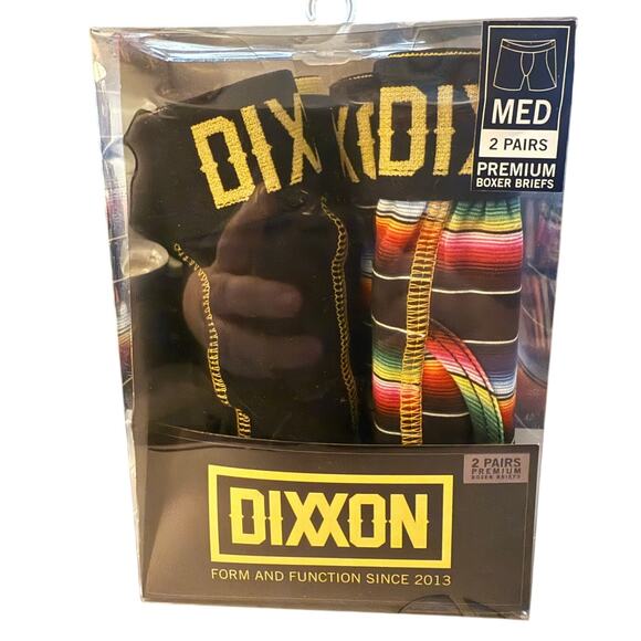 Dixxon Premium Boxer Briefs, Two-Pack, Size Medium, Multi-Colored Stripes, NWT - Picture 1 of 3